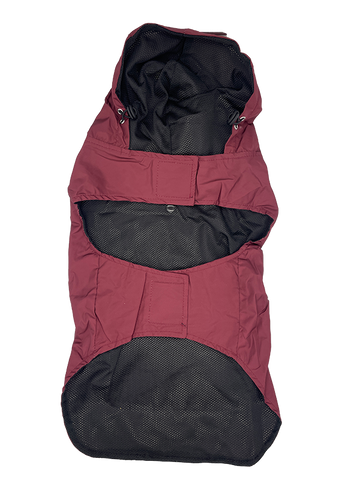 Burties Boutique Dog Rain Coat Burgundy
